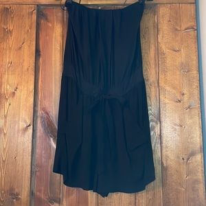 Black Strapless Short Romper